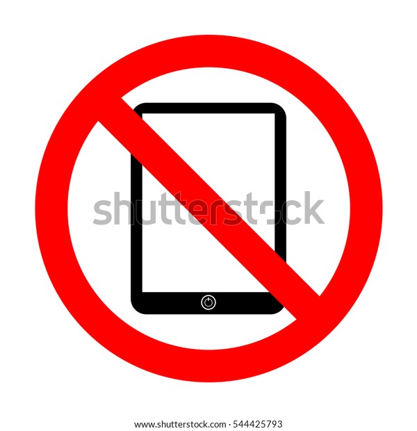 No Computer Tablet Sign Stock Vector (Royalty Free) 544425793