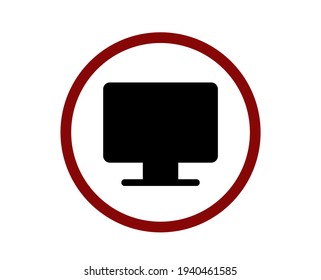 No computer vector icon.  Editable stroke. Linear style sign for use on web design and mobile apps, logo. Symbol illustration. Pixel vector graphics - Vector