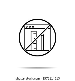 No concept, creative icon. Simple thin line, outline vector of web design development ban, prohibition, embargo, forbiddance icons for ui and ux, website or mobile application