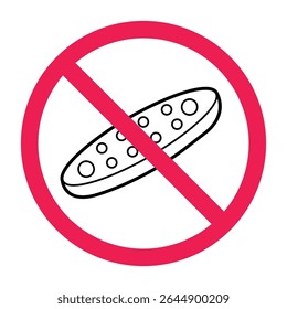 No congklak toy sign vector, forbidden dakon game icon, congklak not allowed symbol, prohibited traditional toy sign, no mancala board game graphic