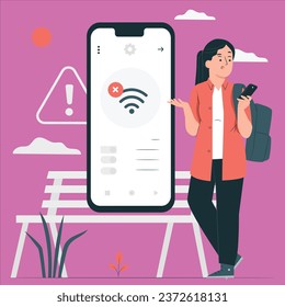 no connection concept vector design illustration