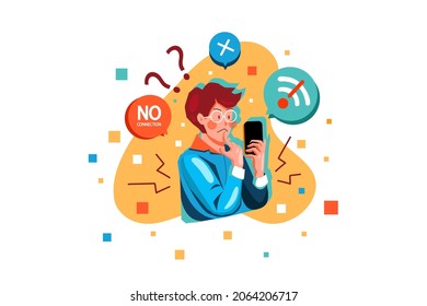 No Connection Illustration concept. Flat illustration isolated on white background.