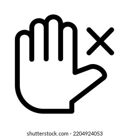 no contact icon or logo isolated sign symbol vector illustration - high quality black style vector icons
