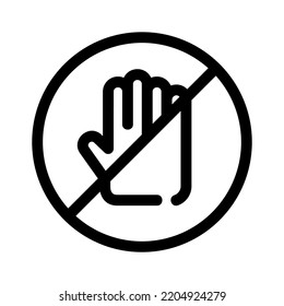 no contact icon or logo isolated sign symbol vector illustration - high quality black style vector icons
