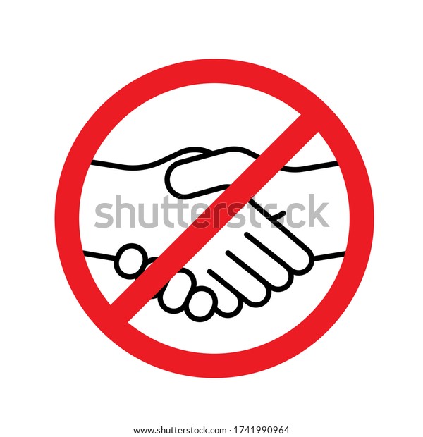 No Contact Icon Stop Handshake Sign Stock Vector (royalty Free 