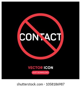 "No Contact" Vector Icon Illustration