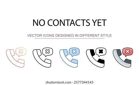 No Contacts Yet icon design with white background stock illustration