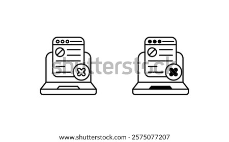 No Content Available icon design with white background stock illustration