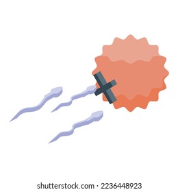Keine Empfängnisverhütungssymbol isometrische Vektorgrafik. Geburtenkontrolle. Frauengesundheit