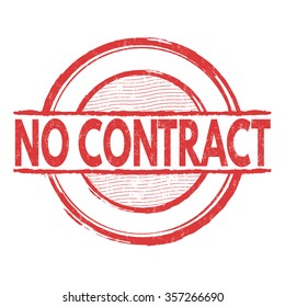 No contract grunge rubber stamp over a white background, vector illustration