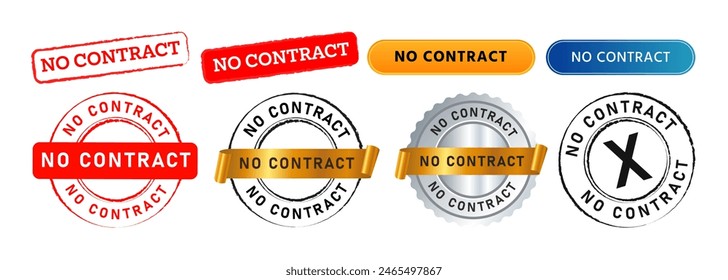 no contract rectangle and circle stamp seal badge sign for information indenture certified