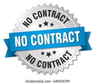 No Contract Round Isolated Silver Badge