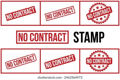 No Contract Rubber Stamp Set Vector