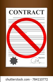 No Contracts Forms Paper Signed and Sealed Written in Black and White on Brown Background