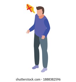 No hay icono de conversación. Isométrico sin icono de vector de conversación para diseño web aislado en fondo blanco