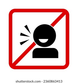 Sin Signo de conversación. No hables en voz alta. Vector.
