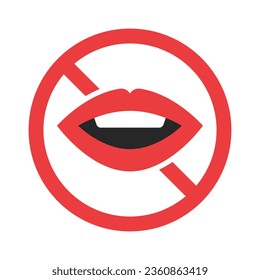 No conversation. No talking. Keep quiet. Vector.