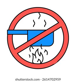 no cooking emergency line icon vector. no cooking emergency sign. isolated symbol illustration
