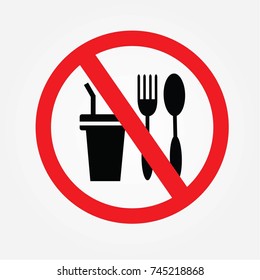 No cooking sign.no food or drink allowed .vector illustration.    