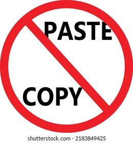 no copy paste caution sign. no copy and paste sign. flat style.