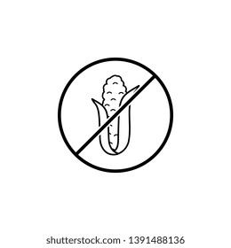 No Corn Icon. Simple Thin Line, Outline Vector Of Ban, prohibition, forbid Icons For UI And UX, Website Or Mobile Application