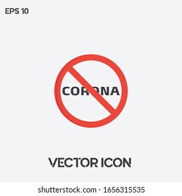 "No Corona" vector icon illustration. Ui/Ux. Premium quality.