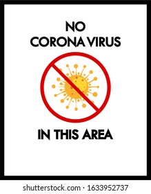 No Corona virus warning sign illustration