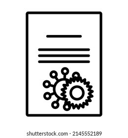 No Coronavirus Certificate Icon. Bold outline design with editable stroke width. Vector Illustration.