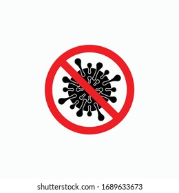 no coronavirus icon, no covid-19 vector, no virus illustration, antibacterial icon