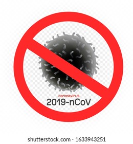 No coronavirus infected sticker template on white transparent background. 2019-nCoV virus microbe infection organism