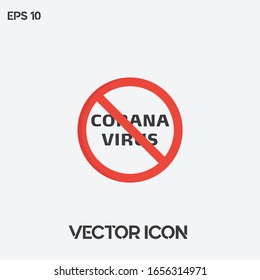 "No Coronavirus" vector icon illustration. Ui/Ux. Premium quality.