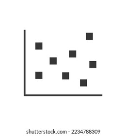 no correlation scatter graph vector icon