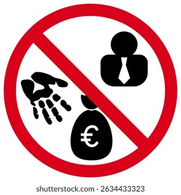 No Corruption or Bribery Between People Sign, Ethical Business Symbol