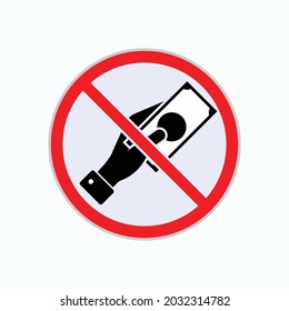 No Corruption Icon. Economy Crime. Bad Habit Symbol  - Vector.