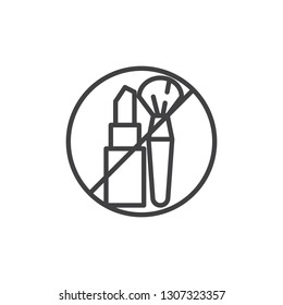 No cosmetics, prohibition sign vector icon. filled flat sign for mobile concept and web design. Stop cosmetics, ban simple glyph icon. Symbol, logo illustration. Pixel perfect vector graphics