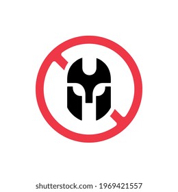 No Cosplay Sign, Remove Face Mask Icon, Forbidden Warrior Symbol