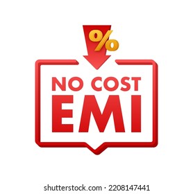 No cost EMI ad flyer layout background. Vector illustration