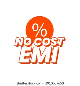 No Cost EMI Icon Label Design Vector