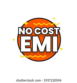 No Cost EMI Payment Icon Label Design Vector