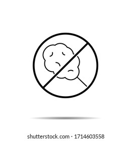 No Cotton, candy icon. Simple thin line, outline vector of amusement ban, prohibition, embargo, interdict, forbiddance icons for ui and ux, website or mobile application