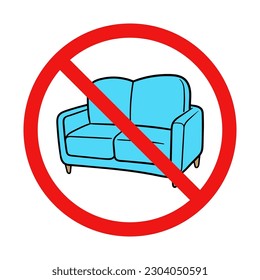 Kein Couchzeichen auf weißem Hintergrund