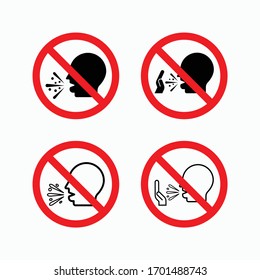 no hay icono de tos, no estornudar vector