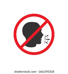 No cough icon in a flat design. Vector illustration