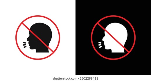 No Cough icon logo set vector