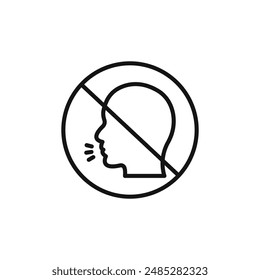 No Cough icon logo sign vector outline