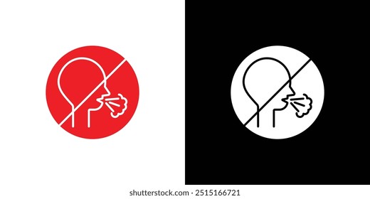 No Cough icon Outline sign symbol set