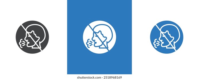 Ilustração da linha fina do ícone Sem Tosse