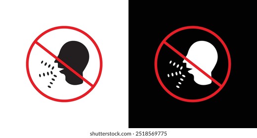 No Cough icon Vector flat thin line illustration