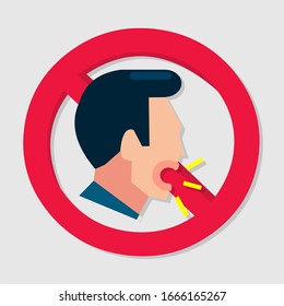 no cough in the public area sign vector illustration 