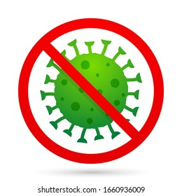 No COVID-19, Anti virus sign. Vector illustration